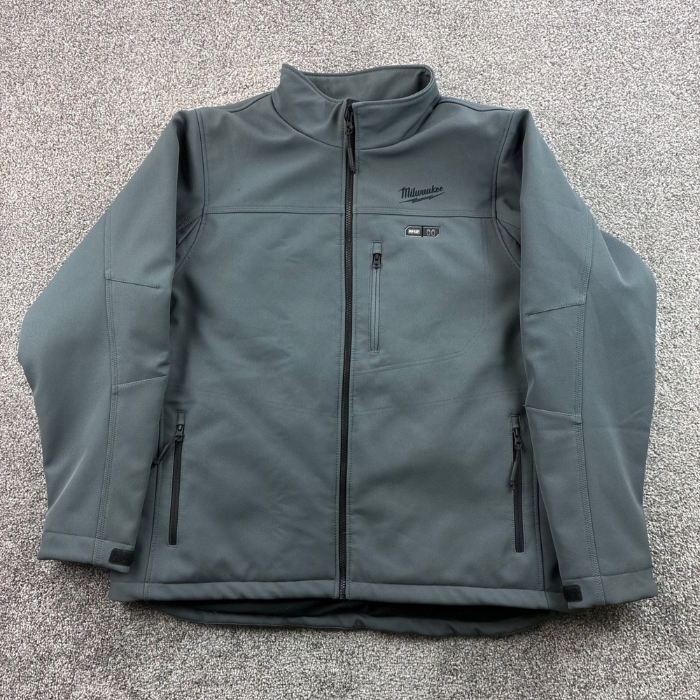 Milwaukee M12 Heated Jacket Mens XL Gray Work Zip Battery Powered Windbreaker